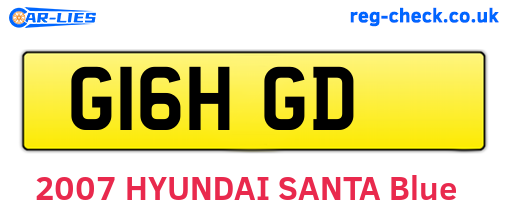G16HGD are the vehicle registration plates.
