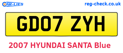 GD07ZYH are the vehicle registration plates.