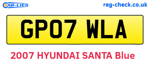 GP07WLA are the vehicle registration plates.