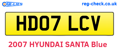 HD07LCV are the vehicle registration plates.
