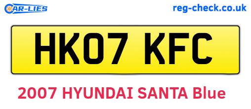 HK07KFC are the vehicle registration plates.