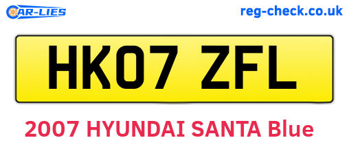 HK07ZFL are the vehicle registration plates.