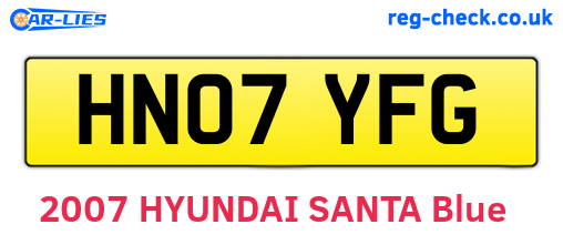 HN07YFG are the vehicle registration plates.