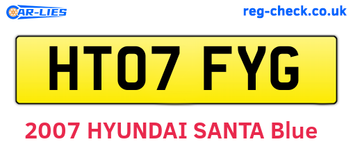 HT07FYG are the vehicle registration plates.