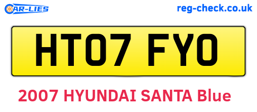 HT07FYO are the vehicle registration plates.