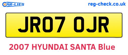JR07OJR are the vehicle registration plates.