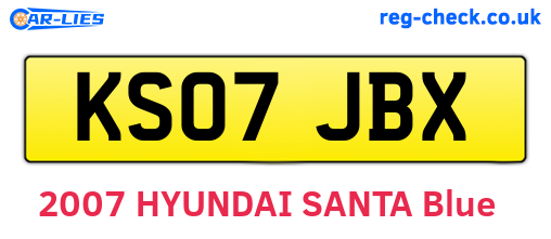 KS07JBX are the vehicle registration plates.