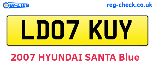 LD07KUY are the vehicle registration plates.