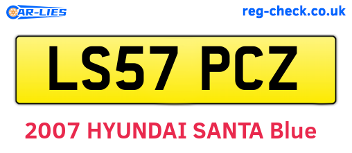 LS57PCZ are the vehicle registration plates.