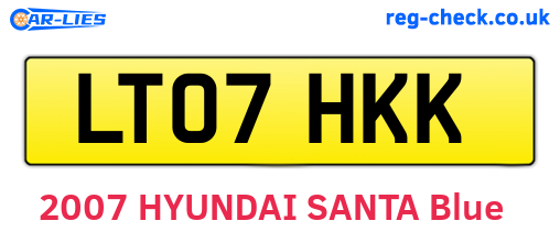 LT07HKK are the vehicle registration plates.