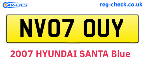 NV07OUY are the vehicle registration plates.