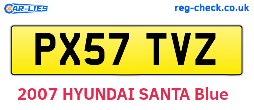 PX57TVZ are the vehicle registration plates.
