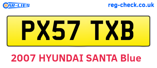 PX57TXB are the vehicle registration plates.