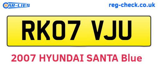 RK07VJU are the vehicle registration plates.