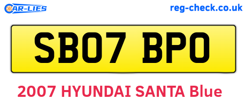 SB07BPO are the vehicle registration plates.