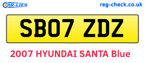 SB07ZDZ are the vehicle registration plates.