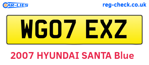 WG07EXZ are the vehicle registration plates.