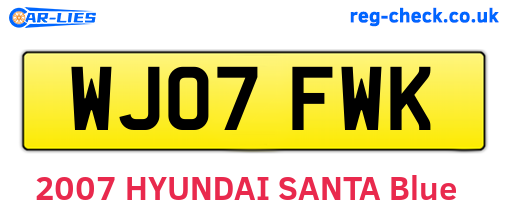 WJ07FWK are the vehicle registration plates.