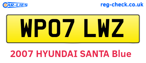 WP07LWZ are the vehicle registration plates.