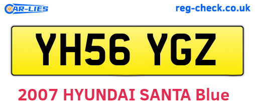 YH56YGZ are the vehicle registration plates.