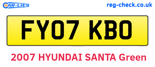 FY07KBO are the vehicle registration plates.