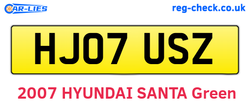 HJ07USZ are the vehicle registration plates.