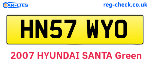HN57WYO are the vehicle registration plates.