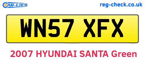 WN57XFX are the vehicle registration plates.
