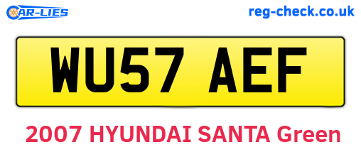 WU57AEF are the vehicle registration plates.