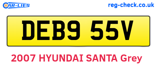 DEB955V are the vehicle registration plates.