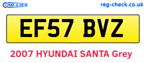 EF57BVZ are the vehicle registration plates.