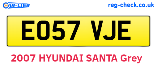 EO57VJE are the vehicle registration plates.