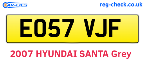 EO57VJF are the vehicle registration plates.