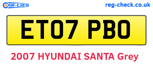 ET07PBO are the vehicle registration plates.
