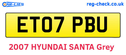 ET07PBU are the vehicle registration plates.