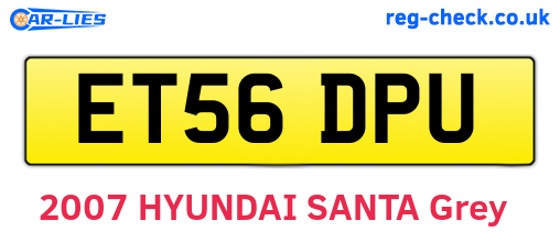 ET56DPU are the vehicle registration plates.
