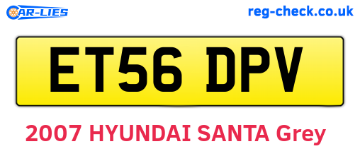 ET56DPV are the vehicle registration plates.