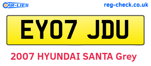EY07JDU are the vehicle registration plates.