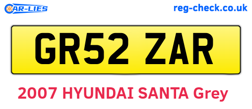 GR52ZAR are the vehicle registration plates.