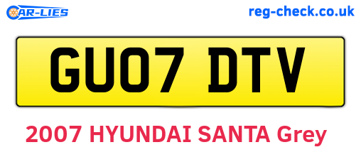 GU07DTV are the vehicle registration plates.