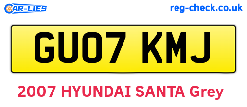 GU07KMJ are the vehicle registration plates.