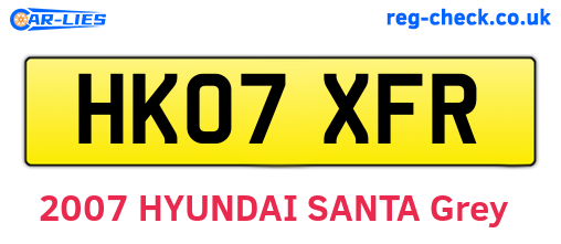 HK07XFR are the vehicle registration plates.