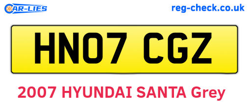 HN07CGZ are the vehicle registration plates.