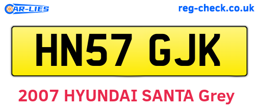 HN57GJK are the vehicle registration plates.
