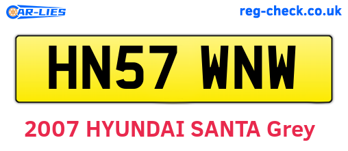 HN57WNW are the vehicle registration plates.