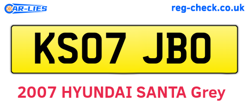 KS07JBO are the vehicle registration plates.