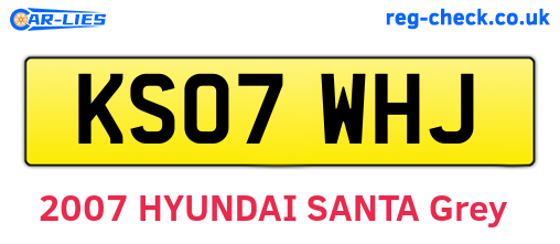 KS07WHJ are the vehicle registration plates.