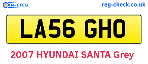 LA56GHO are the vehicle registration plates.