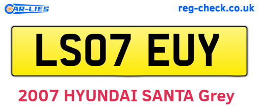LS07EUY are the vehicle registration plates.