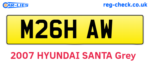 M26HAW are the vehicle registration plates.